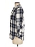 Point Zero 100% Viscose Plaid Gray 3/4 Sleeve Button-Down Shirt Size M - photo 5