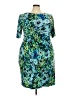 Connected Apparel Print Teal Cocktail Dress Size 22 - photo 1