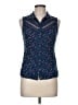 ModCloth 100% Rayon Blue Sleeveless Button-Down Shirt Size M - photo 1