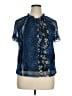 Cupio Blue Short Sleeve Blouse Size XL - photo 1