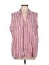 Riders by Lee Stripes Red Sleeveless Button-Down Shirt Size M - photo 1