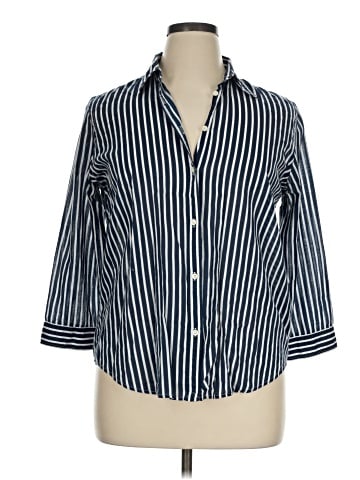 Lauren by Ralph Lauren 3/4 Sleeve Button-Down Shirt (view 1)