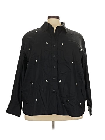 Lane Bryant 3/4 Sleeve Button-Down Shirt (view 1)