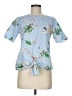 Elan Tropical Blue Short Sleeve Blouse Size M - photo 1