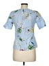 Elan Tropical Blue Short Sleeve Blouse Size M - photo 2