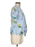 Elan Tropical Blue Short Sleeve Blouse Size M - photo 4