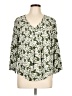 Fun2Fun 100% Rayon Green 3/4 Sleeve Blouse Size L - photo 1