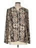 Grace 100% Polyester Animal Print Ivory Long Sleeve Blouse Size L - photo 1