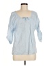 Venus 100% Cotton Blue 3/4 Sleeve Blouse Size 6 - photo 1