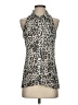 Guess 100% Polyester Silver Sleeveless Blouse Size S - photo 1