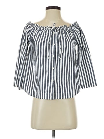 Madewell Shimmer Stripe Off-the-Shoulder Top (view 1)