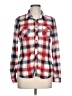 Win Win 100% Polyester Plaid Red Long Sleeve Blouse Size L - photo 1