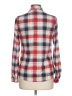 Win Win 100% Polyester Plaid Red Long Sleeve Blouse Size L - photo 2