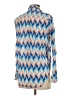 Roberta Roller Rabbit 100% Cotton Chevron-herringbone Blue Long Sleeve Blouse Size XS - photo 4