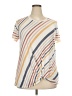 Joei & I Stripes Ivory Short Sleeve Top Size 2X - photo 1