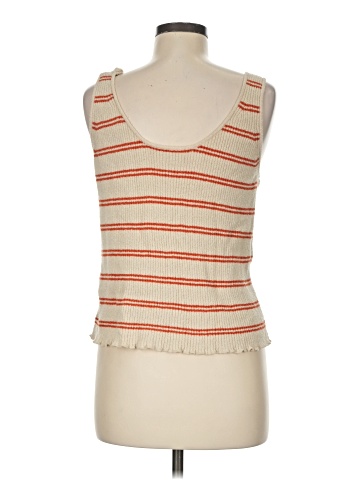 Madewell Kingston Button-Front Sweater Tank in Stripe (view 2)