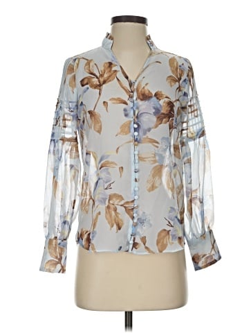 White House Black Market Long Sleeve Blouse (view 1)