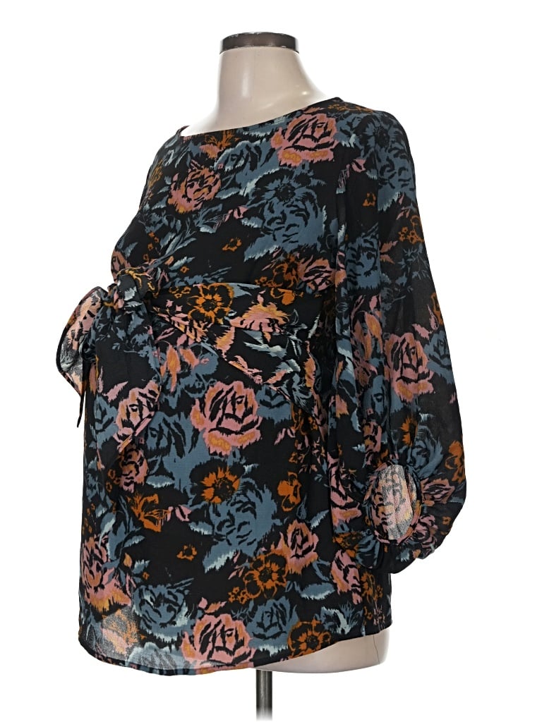Pre-owned Motherhood 3/4 Sleeve Blouse In Black