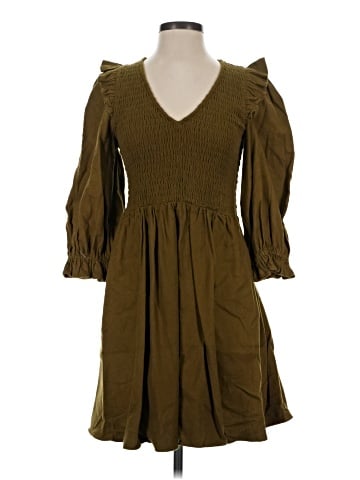 Madewell Flannel Lucie V-Neck Smocked Mini Dress (view 1)