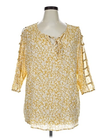 Como Blu 3/4 Sleeve Blouse (view 1)