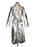 Boston Proper 100% Polyurethane Metallic Silver Raincoat Size M - photo 1