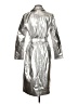 Boston Proper 100% Polyurethane Metallic Silver Raincoat Size M - photo 2