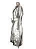 Boston Proper 100% Polyurethane Metallic Silver Raincoat Size M - photo 5