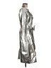 Boston Proper 100% Polyurethane Metallic Silver Raincoat Size M - photo 4