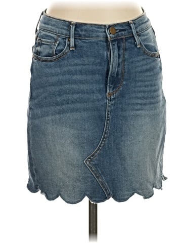 Aqua Denim Skirt (view 1)