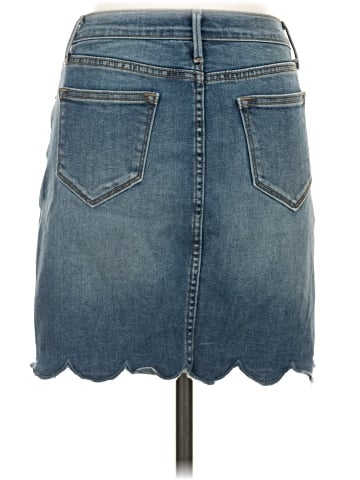 Aqua Denim Skirt (view 2)