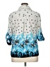 Kim Rogers 100% Polyester Print Blue 3/4 Sleeve Blouse Size 1X - photo 2