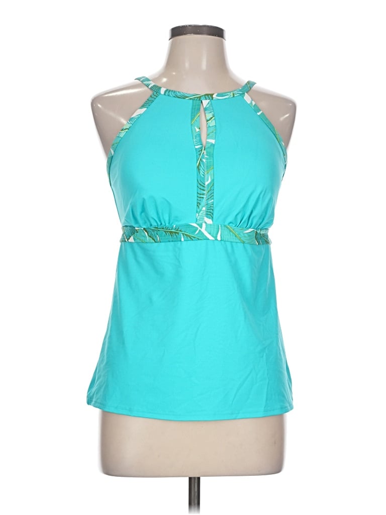 Pre-owned Lands' End Sleeveless Blouse In Teal