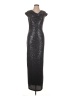 Xscape Metallic Black Cocktail Dress Size 12 - photo 1