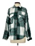 Talula 100% Polyester Plaid Green Long Sleeve Button-Down Shirt Size S - photo 1