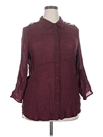 Maurices 3/4 Sleeve Button-Down Shirt (view 1)