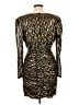 Aqua 100% Polyester Animal Print Gold Cocktail Dress Size L - photo 2