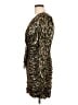 Aqua 100% Polyester Animal Print Gold Cocktail Dress Size L - photo 5