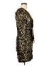 Aqua 100% Polyester Animal Print Gold Cocktail Dress Size L - photo 4