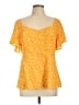Torrid Yellow Short Sleeve Blouse Size Lg Plus (0) - photo 1