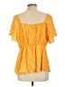 Torrid Yellow Short Sleeve Blouse Size Lg Plus (0) - photo 2