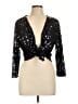 Travelers by Chico's 100% Polyester Black Kimono Size L - photo 1