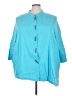 Ulla Popken Blue 3/4 Sleeve Button-Down Shirt Size 24 - 26 - photo 1