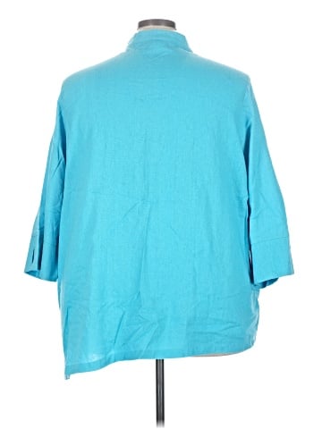 Ulla Popken 3/4 Sleeve Button-Down Shirt (view 2)