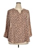 Monday Fun 100% Polyester Tan 3/4 Sleeve Blouse Size 2X - photo 1