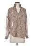 Elan 100% Polyester Paisley Tan Long Sleeve Blouse Size S - photo 1