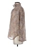 Elan 100% Polyester Paisley Tan Long Sleeve Blouse Size S - photo 5