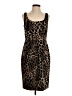 Eccoci 100% Cotton Animal Print Brown Cocktail Dress Size 4 - photo 1