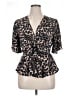 Venus 100% Polyester Animal Print Brown Short Sleeve Blouse Size 14 - photo 1