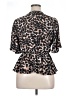 Venus 100% Polyester Animal Print Brown Short Sleeve Blouse Size 14 - photo 2