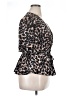 Venus 100% Polyester Animal Print Brown Short Sleeve Blouse Size 14 - photo 4